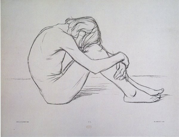 Набросок сидящего человека