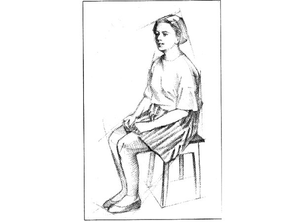 Зарисовка фигуры человека с натуры