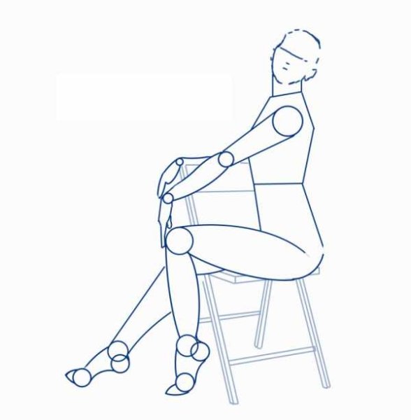 Наброски сидящей фигуры человека