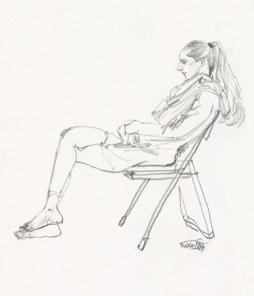 Набросок сидящего человека