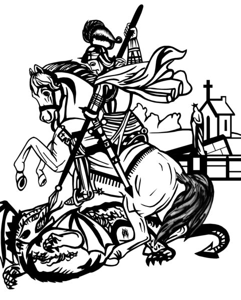 Икона Георгия Победоносца раскраска