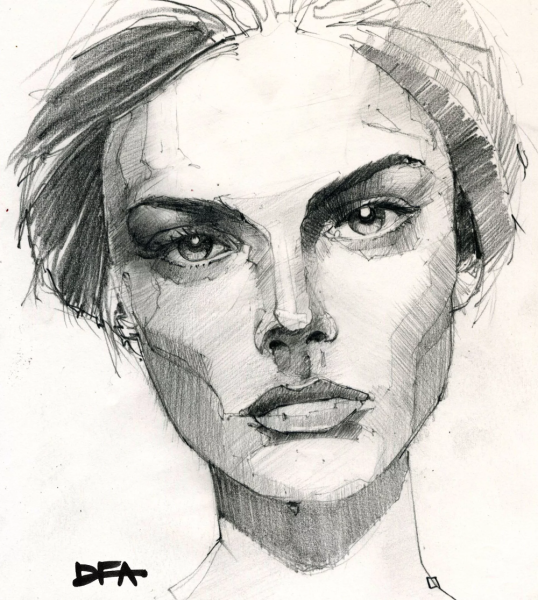 Портрет женщины карандашом