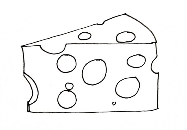 Кусочек сыра раскраска