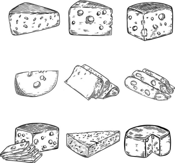 Контурное изображение сыра