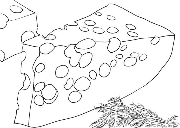 Контуры продукты сыр скетч