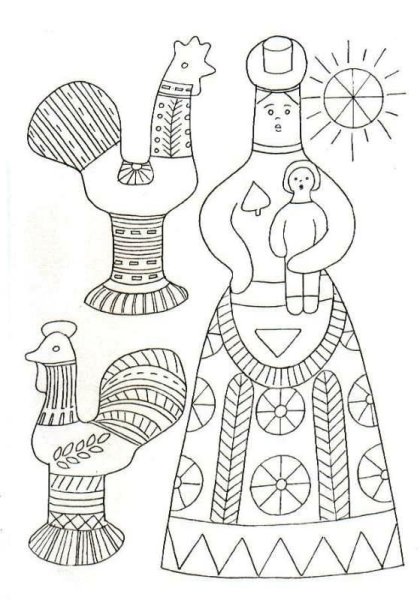 Филимоновская игрушка Барыня раскраска