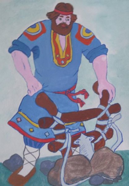 Раскраска Илья Муромец и змей Горыныч