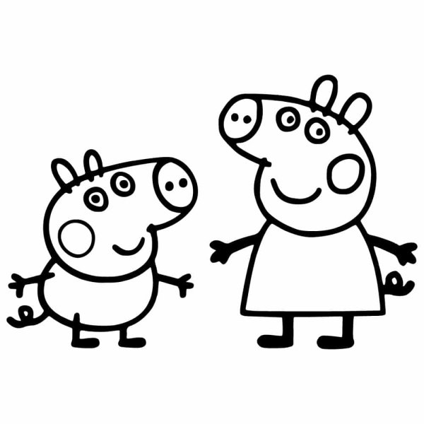Как нарисовать свинку Пеппу и Джорджа