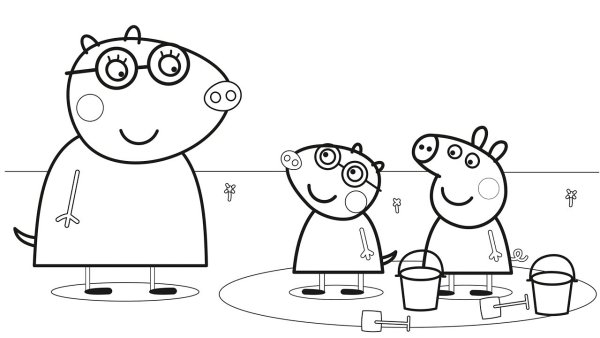 Раскраски для мальчиков Свинка Пеппа