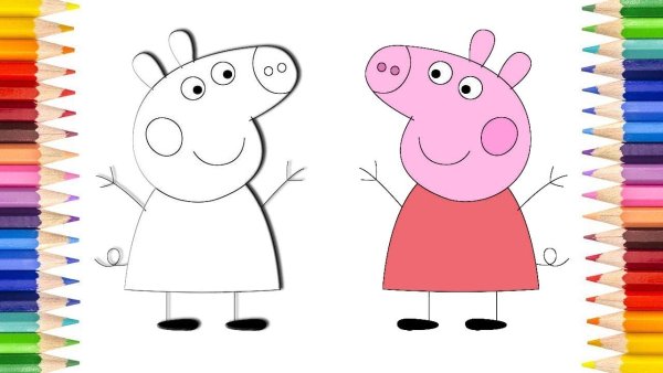 Рисунки для срисовки Свинка Пеппа
