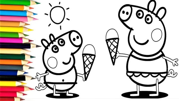 Свинка Пеппа рисование