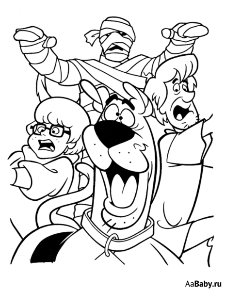 Скуби Ду морда раскраска