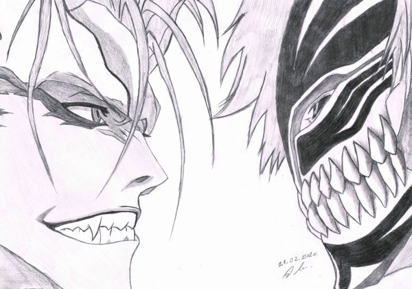 Ичиго Куросаки рисунок карандашом