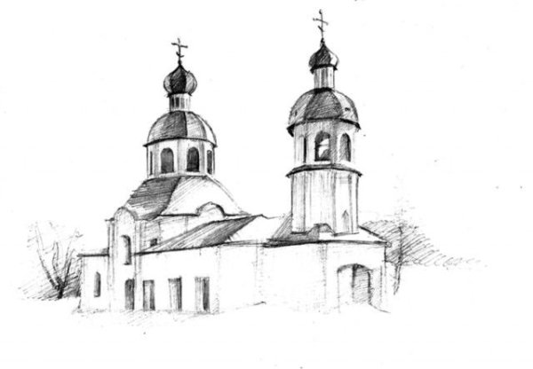 Монастырь рисунок