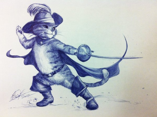 Раскраска кот в сапогах Шарль Перро