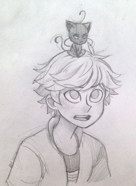 Супер кот карандашом для срисовки