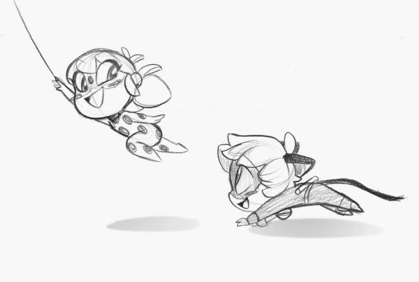 Рисунки карандашом леди баг и супер кот