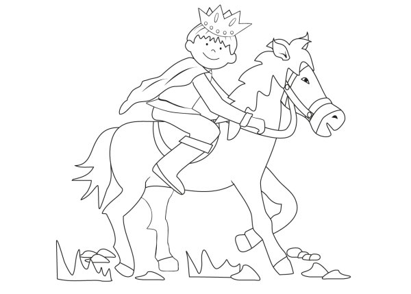 Принц на коне раскраска