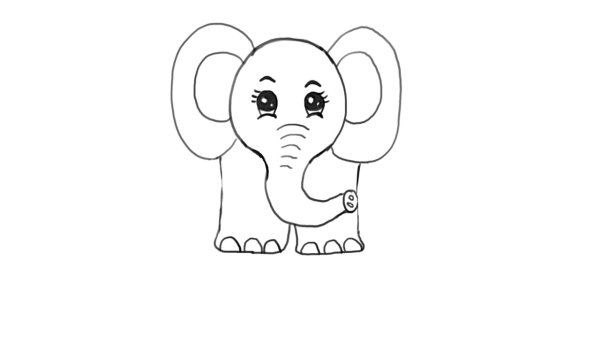 Слон рисунок карандашом для детей