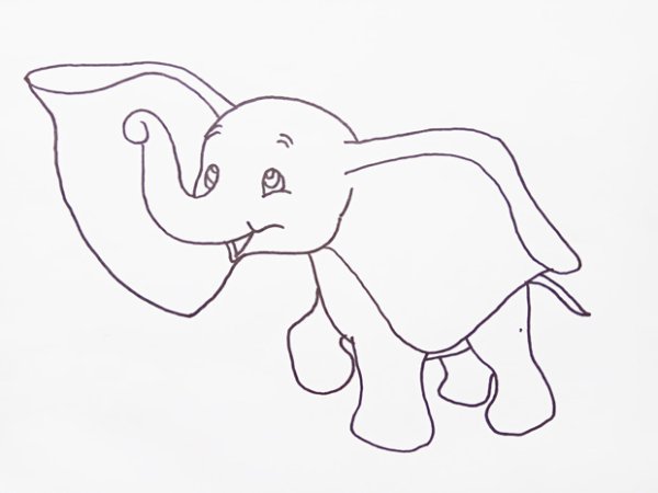 Слоник рисунок легкий