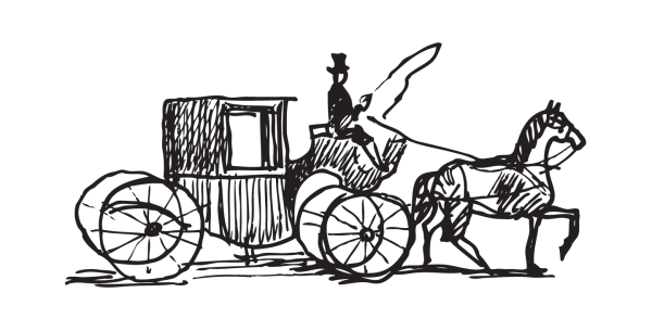 Повозка черно белая