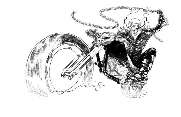 Нарисовать призрачного гонщика карандашом