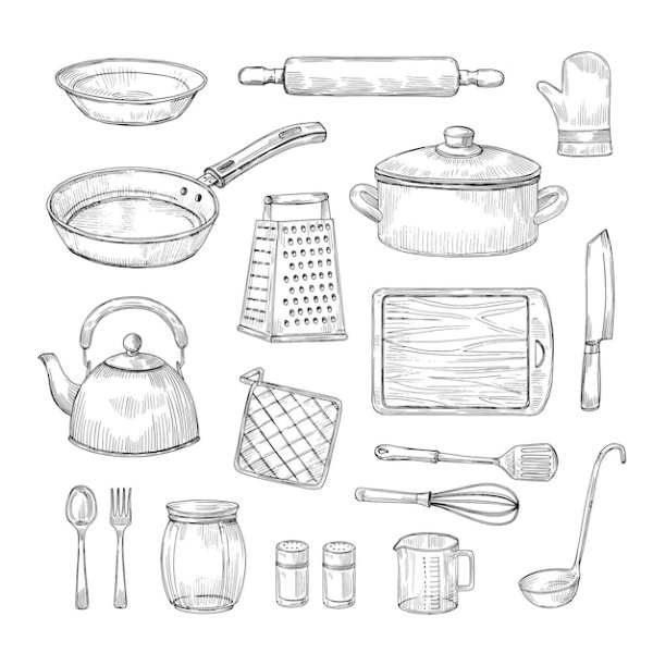 Рисование кухонная посуда