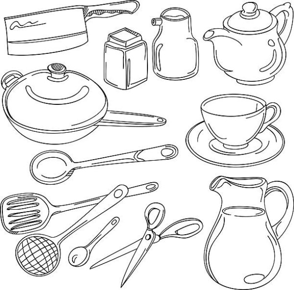 Зарисовки кухонной утвари