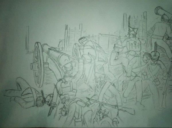 Детские рисунки Бородинское сражение 1812 года