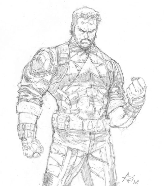 Капитан Америка скетч