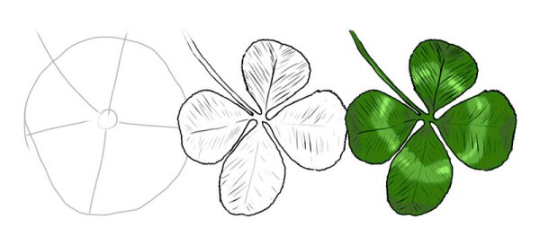 Четырехлистный Клевер поэтапно