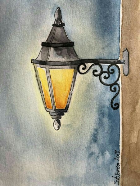 Старинный фонарь эскиз