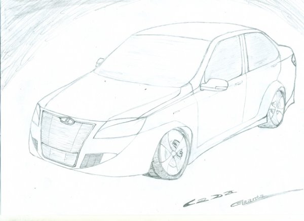 Лада Гранта рисунок спереди