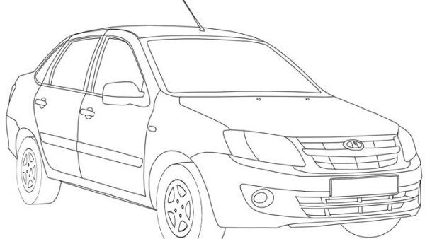 Раскраска машины Лада Гранта