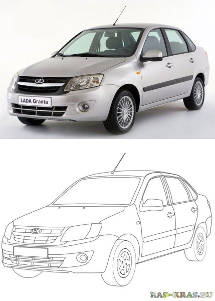 Раскраска Лада Калина 2 хэтчбек
