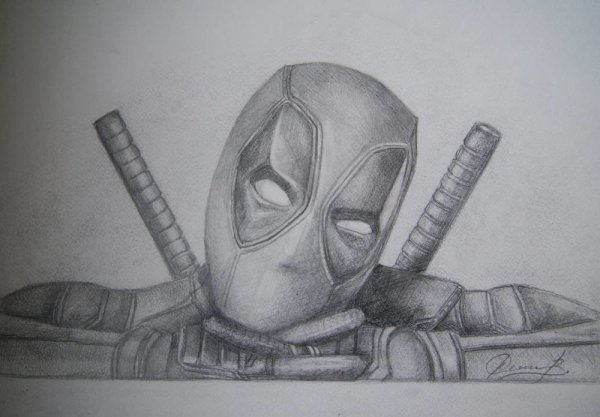 Марвел карандашом Дэдпул