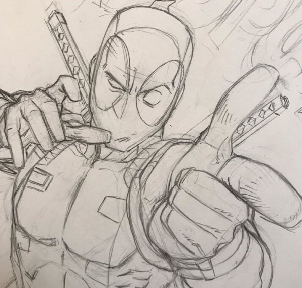 Дэдпул карандашом