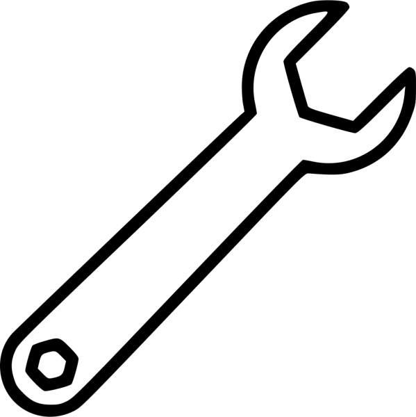 Гаечный ключ на прозрачном фоне