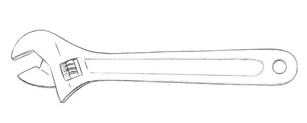 Легкий рисунок гаечного ключа