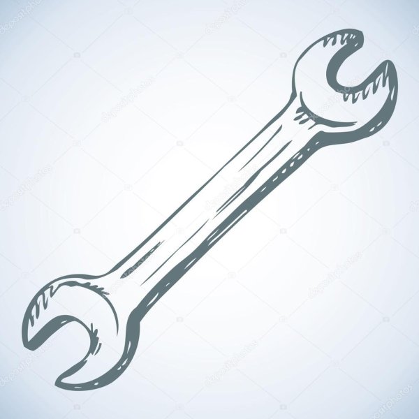 Гаечный ключ нарисованный