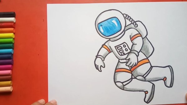 Рисунок Космонавта несложный
