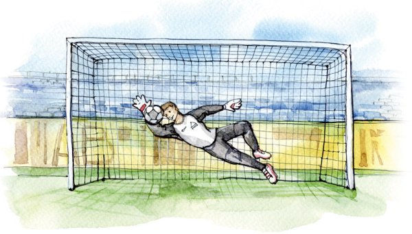 Футбольные ворота карандашом