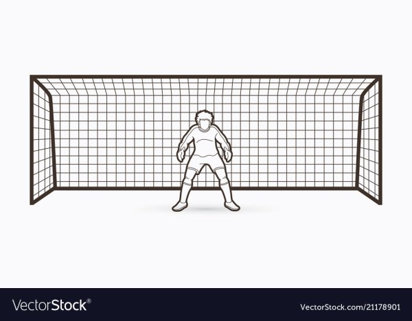 Раскраска вратарь на воротах