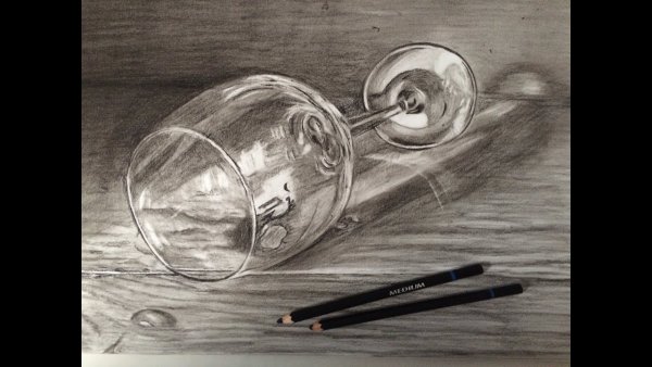 Стекло рисунок карандашом