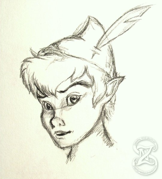 Раскраска Фея Динь и Питер пен