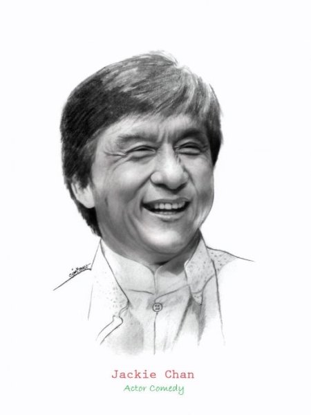 Джеки Чан портрет карандашом