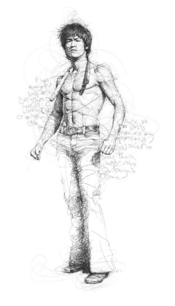 Брюс ли карандашом