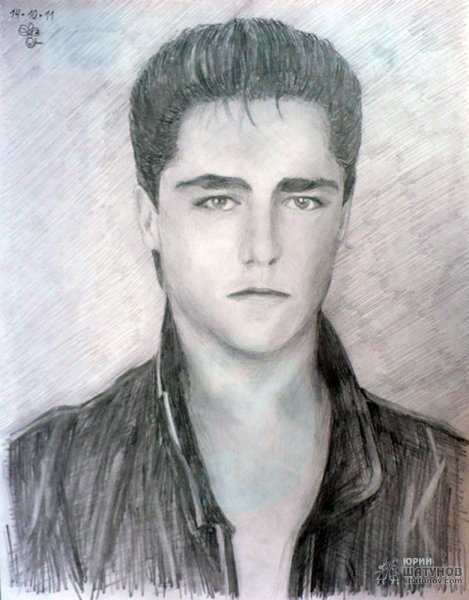 Юрий Шатунов в мультяшном стиле