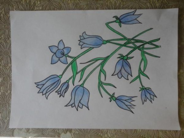 Колокольчик карандашом