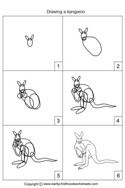 Раскраска Кенгуренок для детей